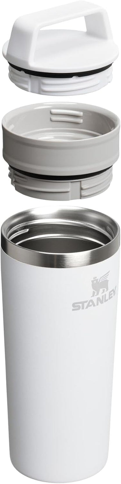 Cafe to Go Travel Mug 16 Oz | Leakproof Two-Part Drink through Lid | Tumbler Cup for Coffee, Tea and Drinks | Insulated Stainless Steel Coffee Mug | Bpa-Free | Frost