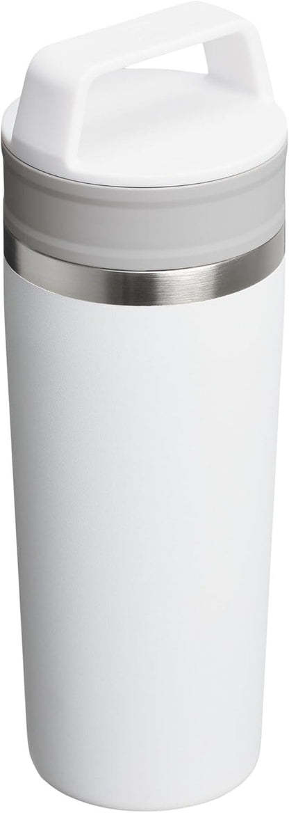 Cafe to Go Travel Mug 16 Oz | Leakproof Two-Part Drink through Lid | Tumbler Cup for Coffee, Tea and Drinks | Insulated Stainless Steel Coffee Mug | Bpa-Free | Frost