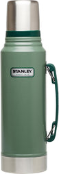 Heritage Classic Vacuum Bottle with Handle 1.1 Qt | Wide Mouth W/Leakproof Cup Lid | Keep Drinks Hot or Cold | Insulated Stainless Steel Thermal Bottle | Bpa-Free | Hammertone Green