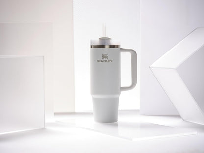 Quencher H2.0 Tumbler with Handle and Straw 30 Oz | Flowstate 3-Position Lid | Cup Holder Compatible for Travel | Insulated Stainless Steel Cup | Bpa-Free | Frost