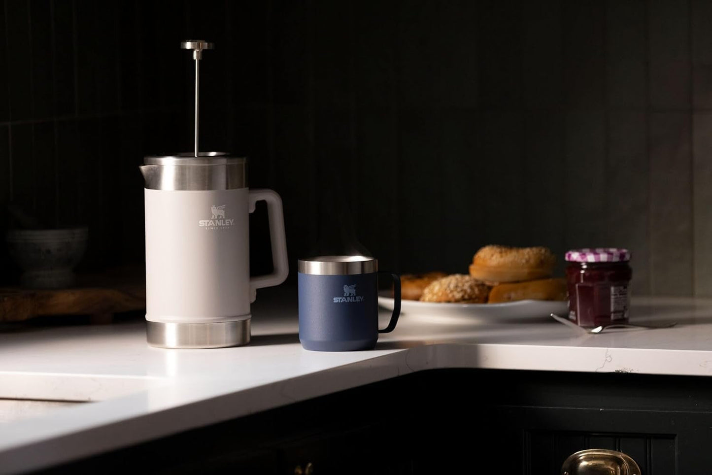 Stay-Hot Camp Mug 12 Oz | Press Fit Drink through Lid | Cup for Coffee, Tea and Drinks | Insulated Stainless Steel Coffee Mug | Bpa-Free | Black 2.0