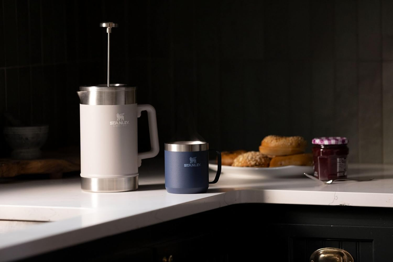 Stay-Hot Camp Mug 12 Oz | Press Fit Drink through Lid | Cup for Coffee, Tea and Drinks | Insulated Stainless Steel Coffee Mug | Bpa-Free | Black 2.0