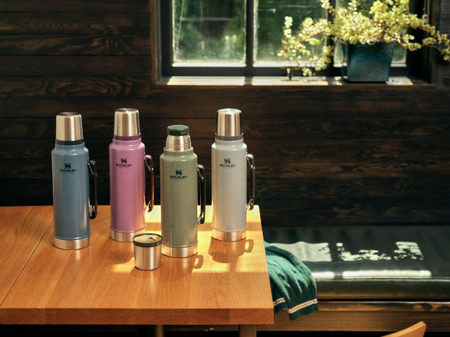 Classic Legendary Vacuum Bottle 1.5 Qt | Wide Mouth with Leakproof Cup Lid | Keep Drinks Hot or Cold | Packable for Travel | Insulated Stainless Steel Thermos | Bpa-Free | Hammertone Green