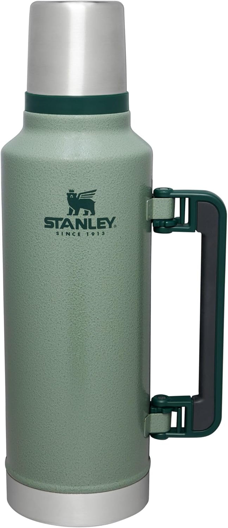Classic Legendary Vacuum Bottle 1.5 Qt | Wide Mouth with Leakproof Cup Lid | Keep Drinks Hot or Cold | Packable for Travel | Insulated Stainless Steel Thermos | Bpa-Free | Hammertone Green