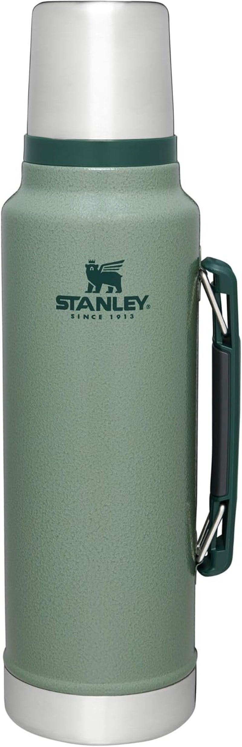 Classic Legendary Vacuum Bottle 1.5 Qt | Wide Mouth with Leakproof Cup Lid | Keep Drinks Hot or Cold | Packable for Travel | Insulated Stainless Steel Thermos | Bpa-Free | Hammertone Green