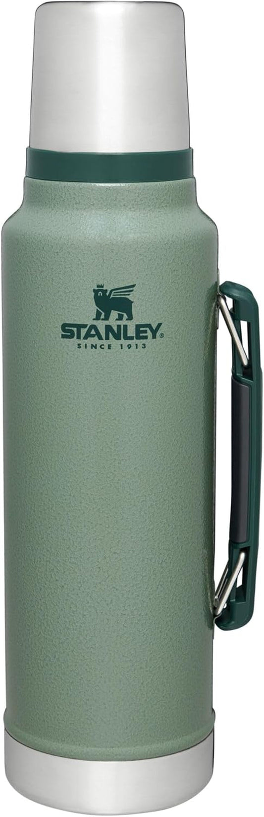 Classic Legendary Vacuum Bottle 1.5 Qt | Wide Mouth with Leakproof Cup Lid | Keep Drinks Hot or Cold | Packable for Travel | Insulated Stainless Steel Thermos | Bpa-Free | Hammertone Green
