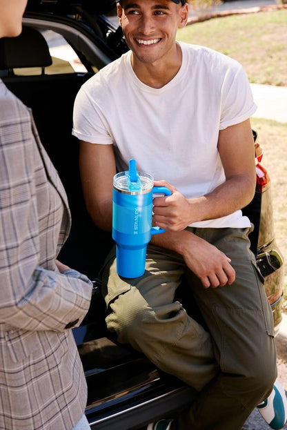 Quencher Protour Flip Straw Tumbler with Leakproof Lid | Built-In Straw & Handle | Cupholder Compatible for Travel | Insulated Stainless Steel Cup | Bpa-Free