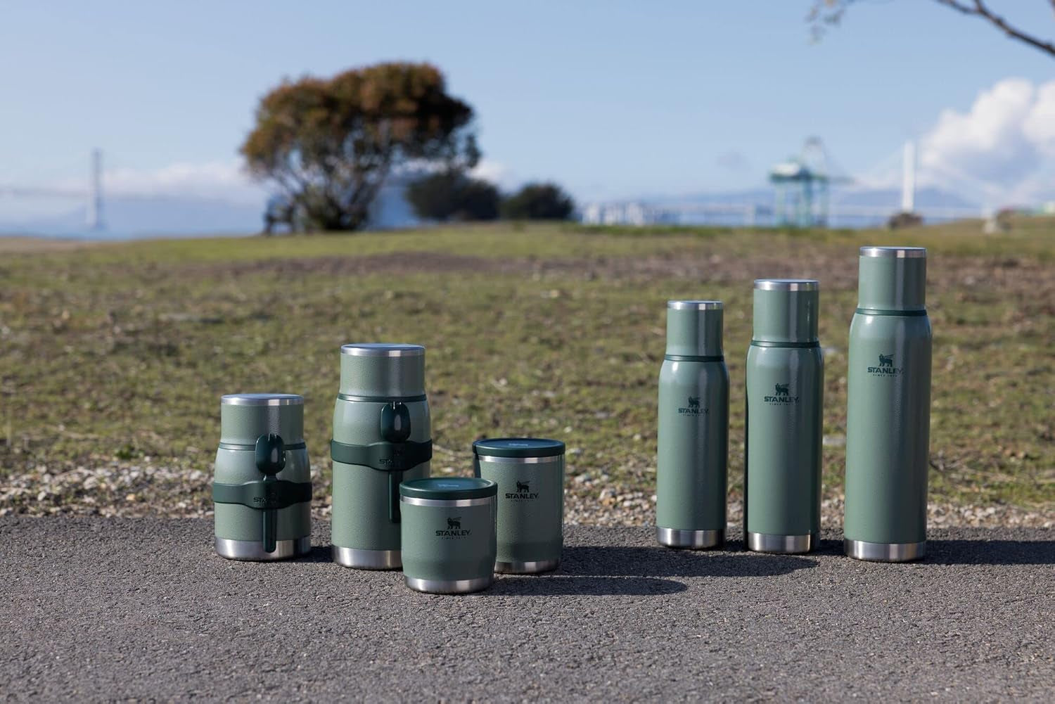 Adventure-To-Go Vacuum Bottle 25 Oz | Wide Mouth with Leakproof Cup Lid | Keep Drinks Hot or Cold | Packable for Travel | Insulated Stainless Steel Thermal Bottle | Bpa-Free | Hammertone Green