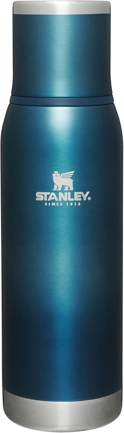 Adventure-To-Go Vacuum Bottle 25 Oz | Wide Mouth with Leakproof Cup Lid | Keep Drinks Hot or Cold | Packable for Travel | Insulated Stainless Steel Thermal Bottle | Bpa-Free | Hammertone Green