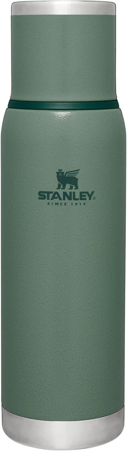 Adventure-To-Go Vacuum Bottle 25 Oz | Wide Mouth with Leakproof Cup Lid | Keep Drinks Hot or Cold | Packable for Travel | Insulated Stainless Steel Thermal Bottle | Bpa-Free | Hammertone Green