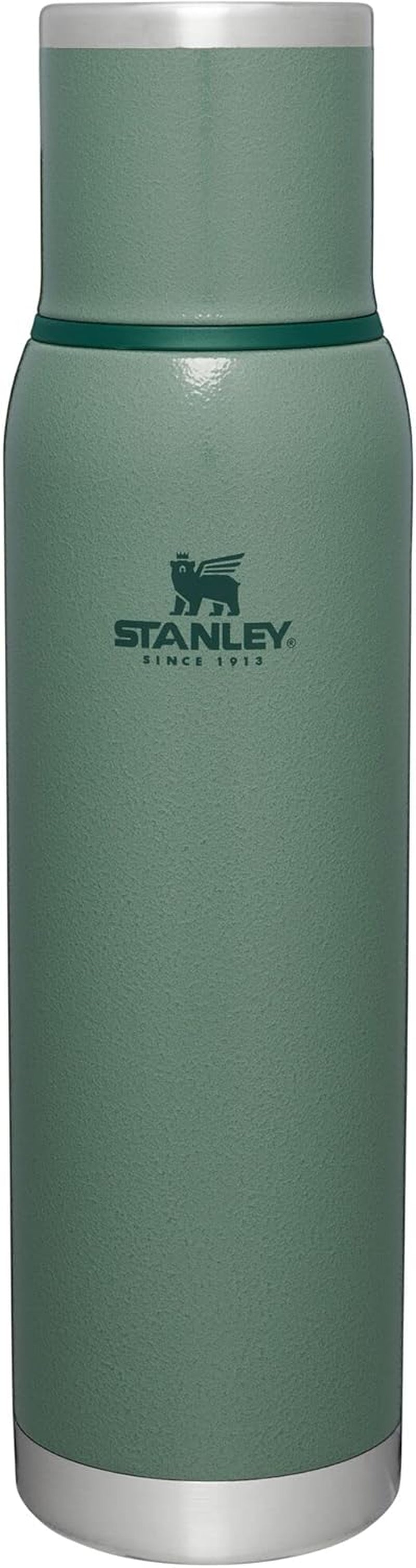 Adventure-To-Go Vacuum Bottle 25 Oz | Wide Mouth with Leakproof Cup Lid | Keep Drinks Hot or Cold | Packable for Travel | Insulated Stainless Steel Thermal Bottle | Bpa-Free | Hammertone Green