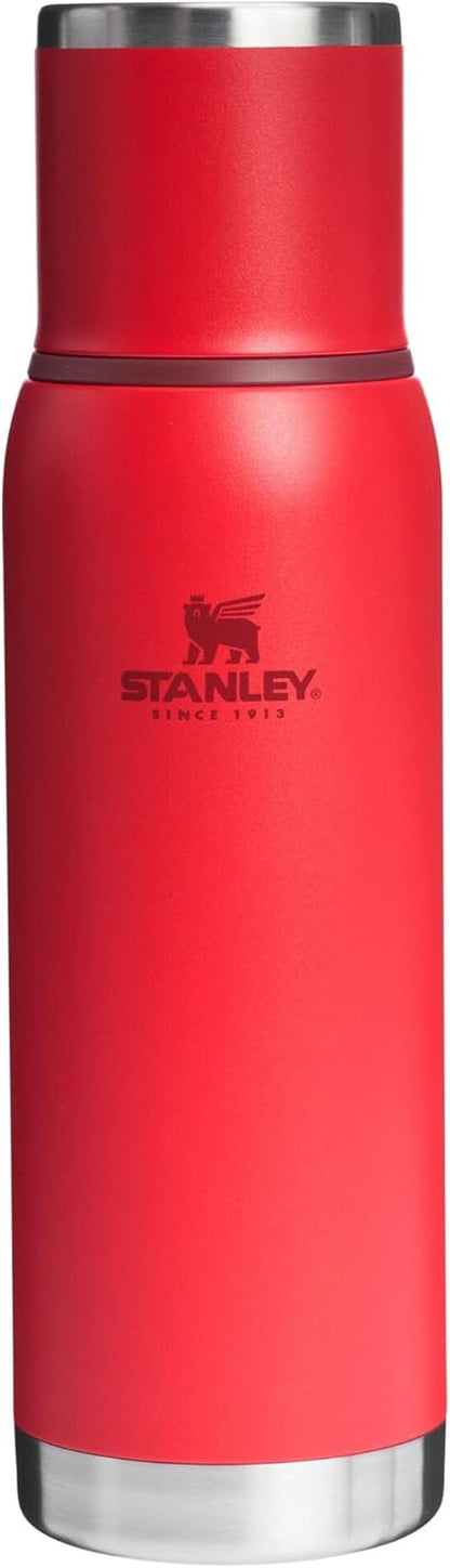 Adventure-To-Go Vacuum Bottle 25 Oz | Wide Mouth with Leakproof Cup Lid | Keep Drinks Hot or Cold | Packable for Travel | Insulated Stainless Steel Thermal Bottle | Bpa-Free | Hammertone Green