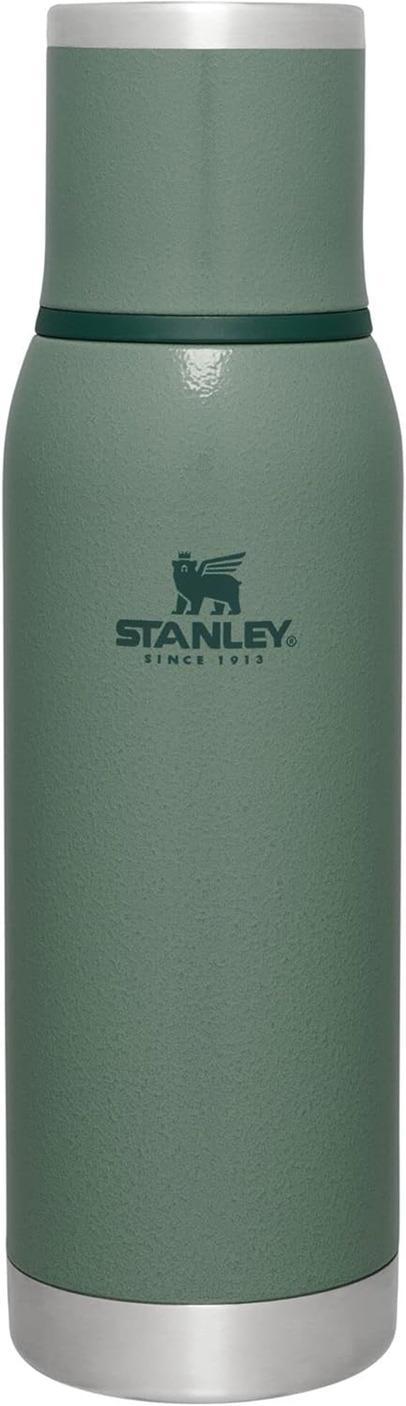 Adventure-To-Go Vacuum Bottle 25 Oz | Wide Mouth with Leakproof Cup Lid | Keep Drinks Hot or Cold | Packable for Travel | Insulated Stainless Steel Thermal Bottle | Bpa-Free | Hammertone Green