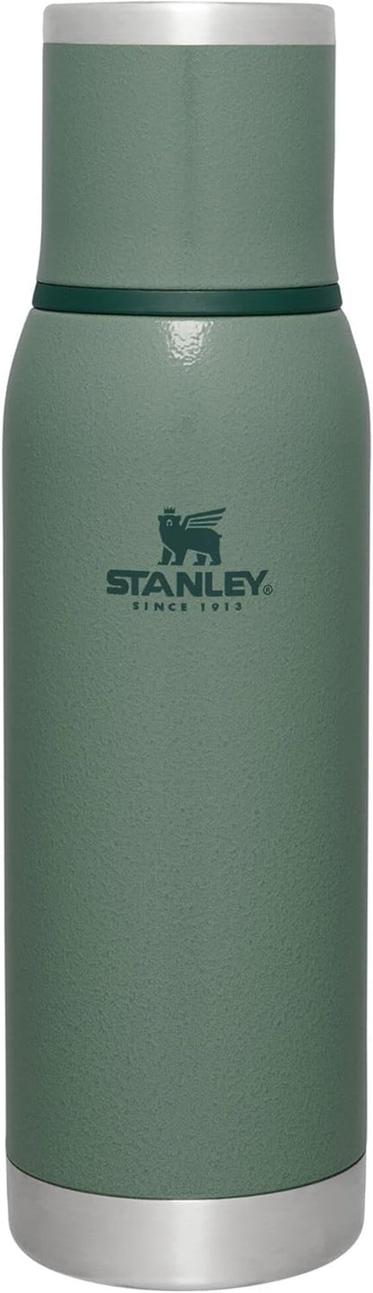 Adventure-To-Go Vacuum Bottle 25 Oz | Wide Mouth with Leakproof Cup Lid | Keep Drinks Hot or Cold | Packable for Travel | Insulated Stainless Steel Thermal Bottle | Bpa-Free | Hammertone Green