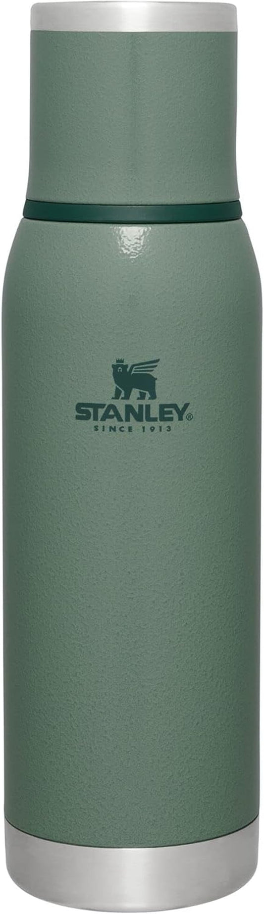 Adventure-To-Go Vacuum Bottle 25 Oz | Wide Mouth with Leakproof Cup Lid | Keep Drinks Hot or Cold | Packable for Travel | Insulated Stainless Steel Thermal Bottle | Bpa-Free | Hammertone Green