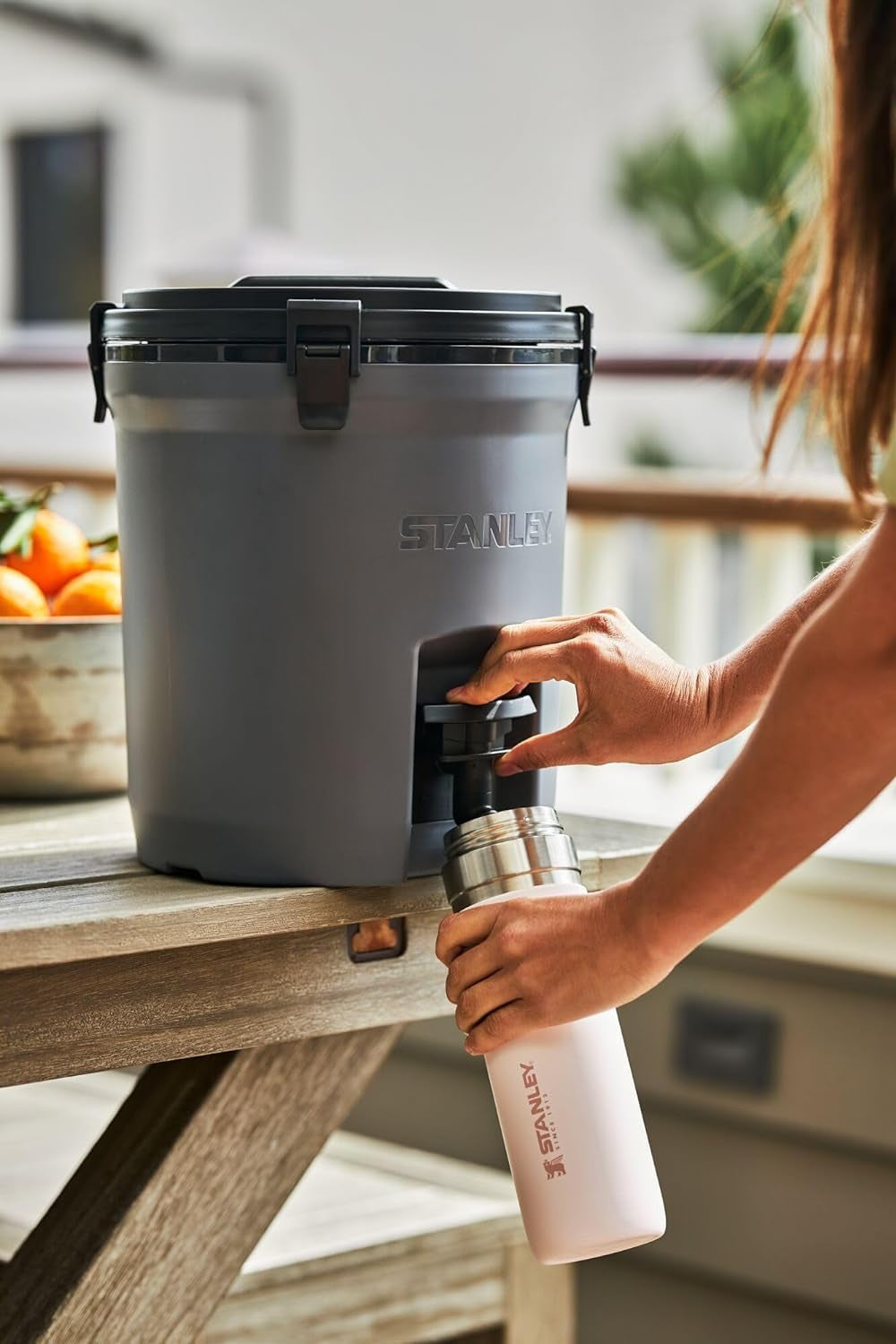 Quick Flip GO Water Bottle 24 Oz | Push Button Lid | Leakproof and Packable for Travel and Sports | Insulated Stainless Steel | Bpa-Free | Rose Quartz